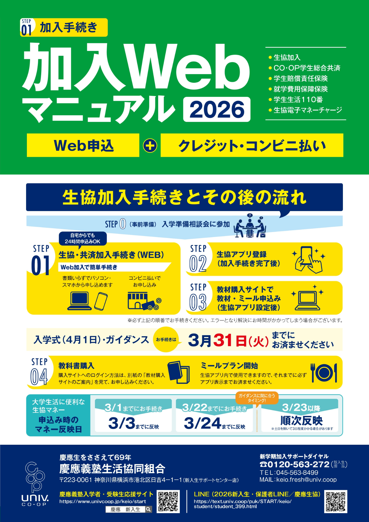 デジタルパンフレット一覧｜慶應義塾生活協同組合 受験生・新入生応援