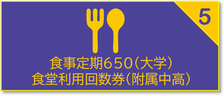 食事定期650（大学）食堂利用回数券（附属中高）のご案内