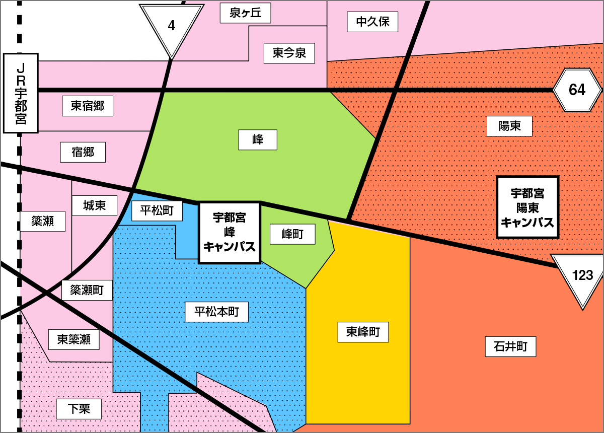 宇都宮大学周辺地図